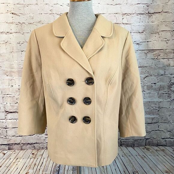Lane Bryant Suit Separates Skirt Jacket NWT Camel Tan Knee Length Size 20 - Picture 2 of 12